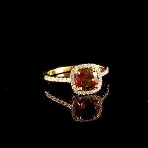 טבעת עם אבן חן טורמלין ויהלומים - bjwgr000045