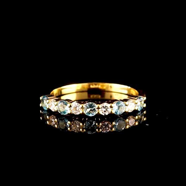 טבעת יהלומים ובלו טופז - bjwdr000141