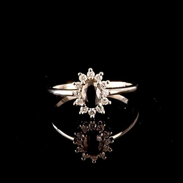 טבעת יהלומים ויהלום שחור במרכז - bjwdr000155