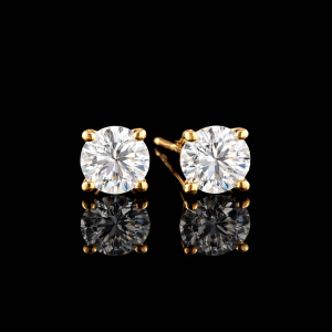 עגילי סולייטר 1.00 קראט יהלומי מעבדה bjdlp0018