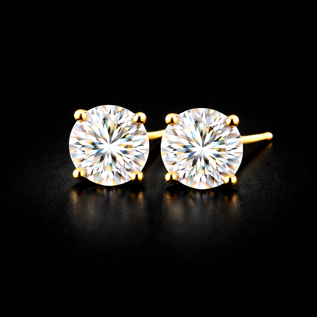 עגילי סולייטר 2.50 קראט יהלומי מעבדה bjdlp0017 תעודת IGL