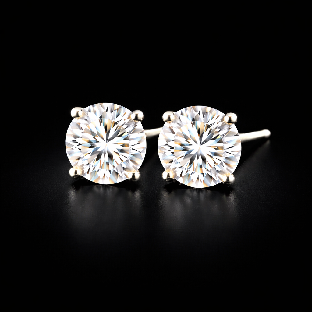 עגילי סולייטר 2.50 קראט יהלומי מעבדה bjdlp0017 תעודת IGL