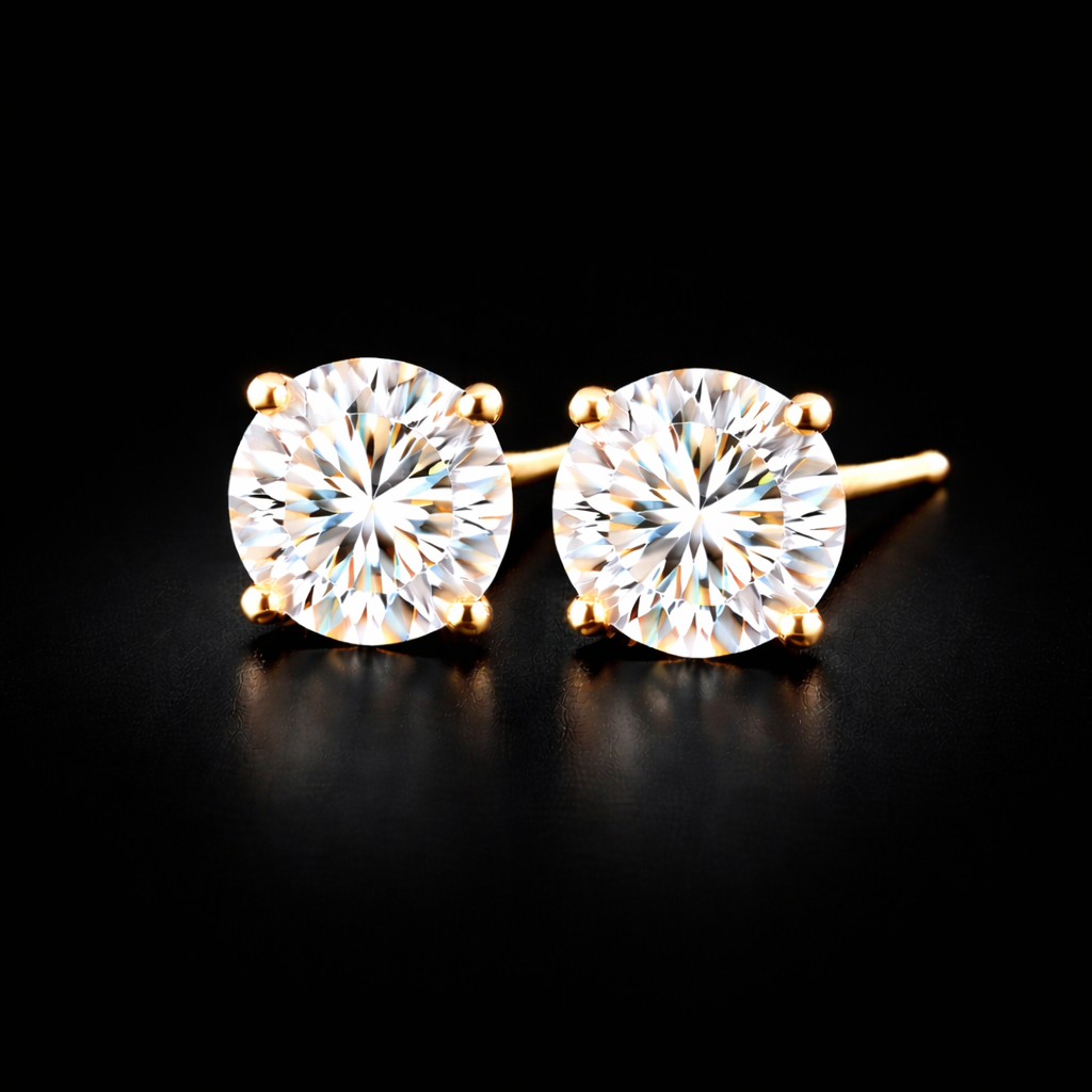 עגילי סולייטר 2.50 קראט יהלומי מעבדה bjdlp0017 תעודת IGL