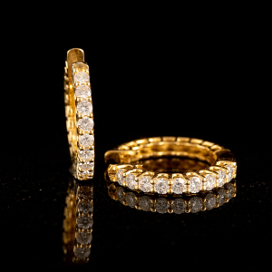 עגילי חישוק יהלומי מעבדה - bjdlp0058