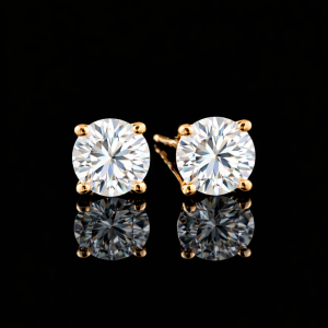 עגילי סולייטר 1.40 קראט יהלומי מעבדה bjdlp0087