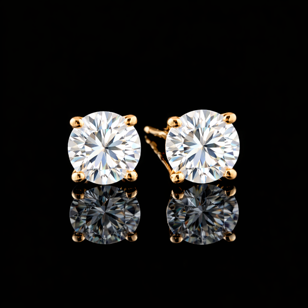 עגילי סולייטר 1.40 קראט יהלומי מעבדה bjdlp0087