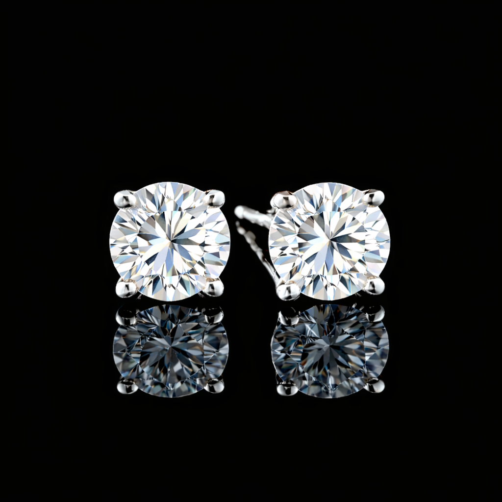 עגילי סולייטר 1.40 קראט יהלומי מעבדה bjdlp0087