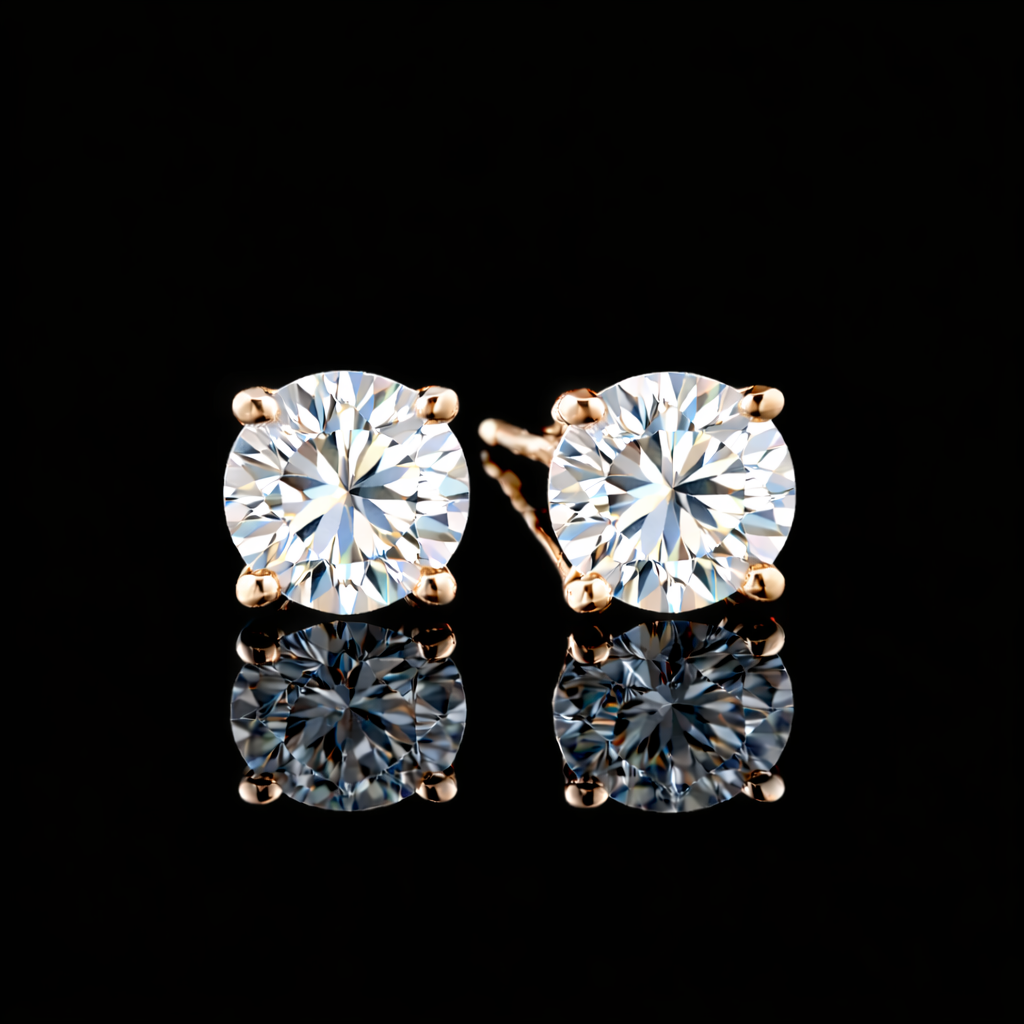 עגילי סולייטר 1.40 קראט יהלומי מעבדה bjdlp0087