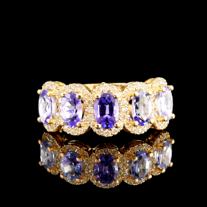 טבעת יהלומים ואבני ספיר - bjwdr000281