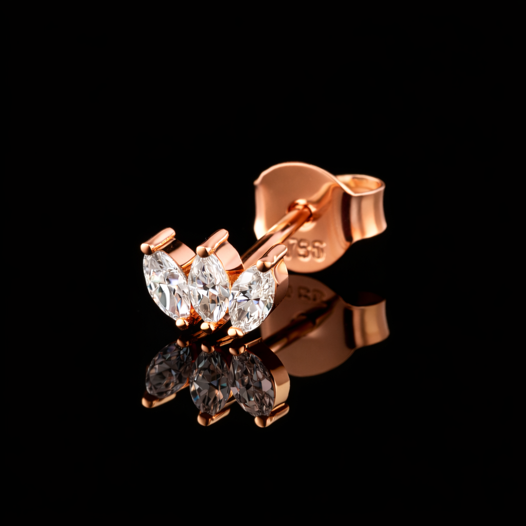 עגיל יהלומי מעבדה צמוד - bjwde00149