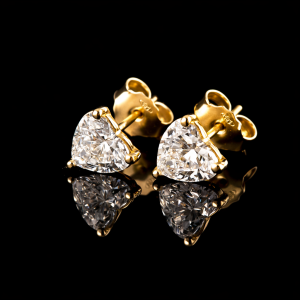 עגילי לב יהלומי מעבדה 2.00 קראט bjdlp00176