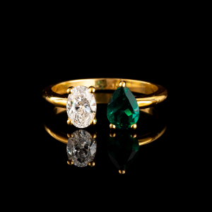 טבעת יהלום מעבדה ואמרלד מעבדה - bjwdr000204