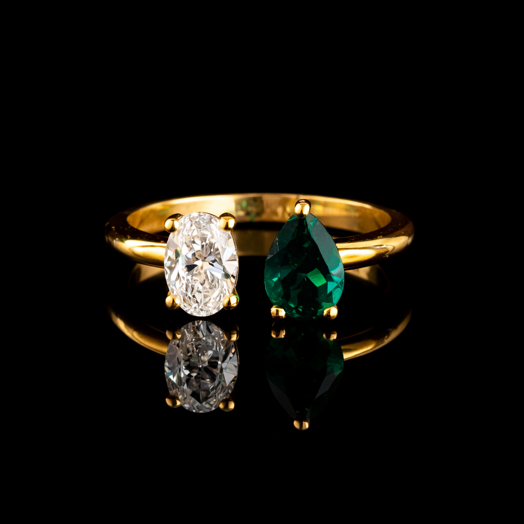 טבעת יהלום מעבדה ואמרלד מעבדה - bjwdr000204