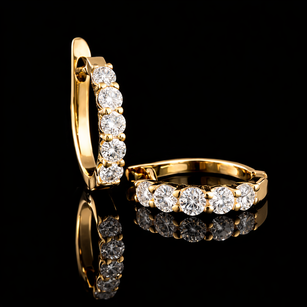 עגיל חישוק יהלומי מעבדה - bjwde00220