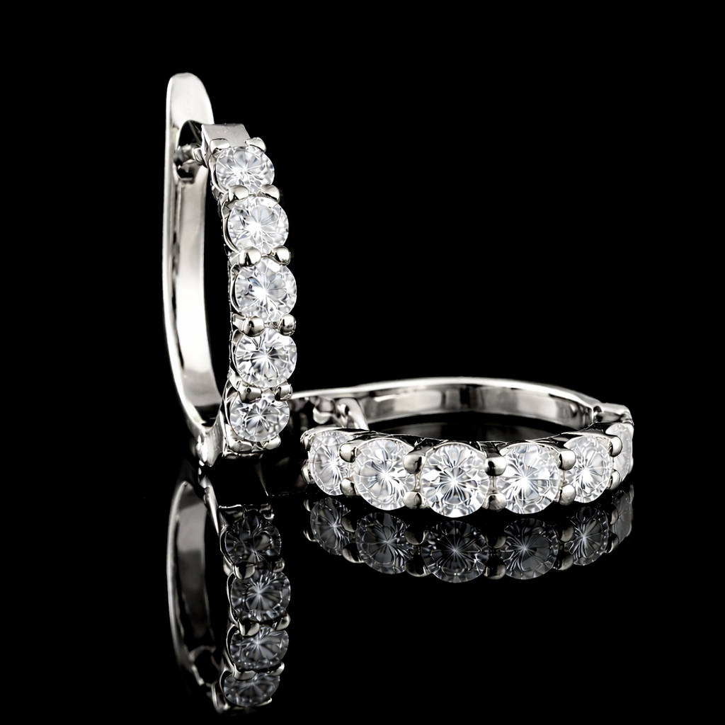 עגיל חישוק יהלומי מעבדה - bjwde00220