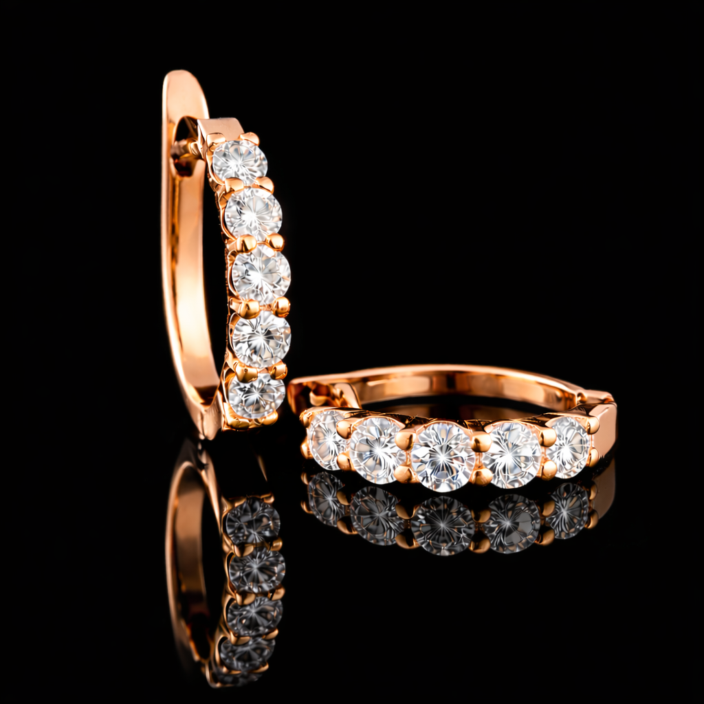 עגיל חישוק יהלומי מעבדה - bjwde00220