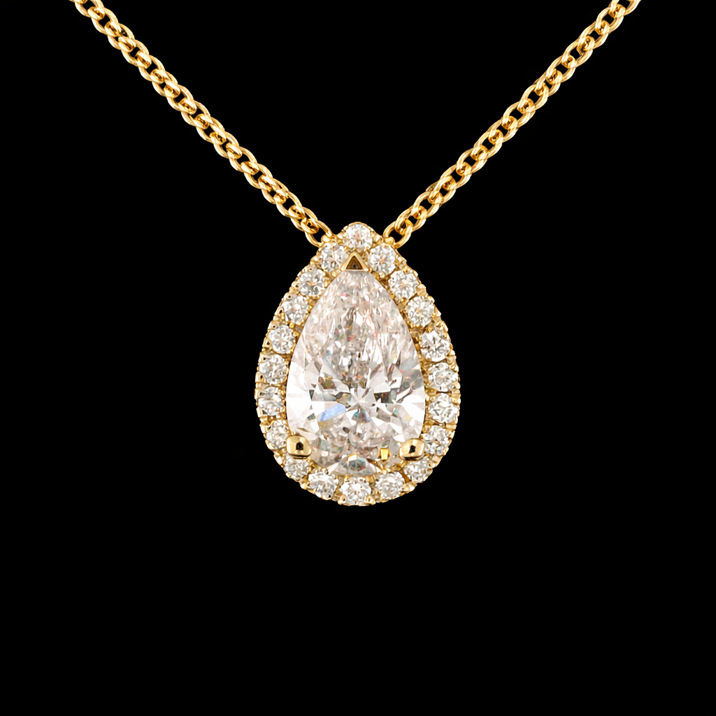 שרשרת יהלום טיפה מעבדה 1.50 קראט bjdlp00217