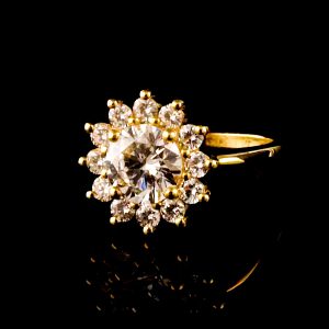 טבעת פרח יהלומי מעבדה - bjwdr000345