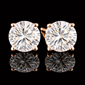 עגילי סולייטר 3.00 קראט יהלומי מעבדה bjdlp00104 - תעודת IGL