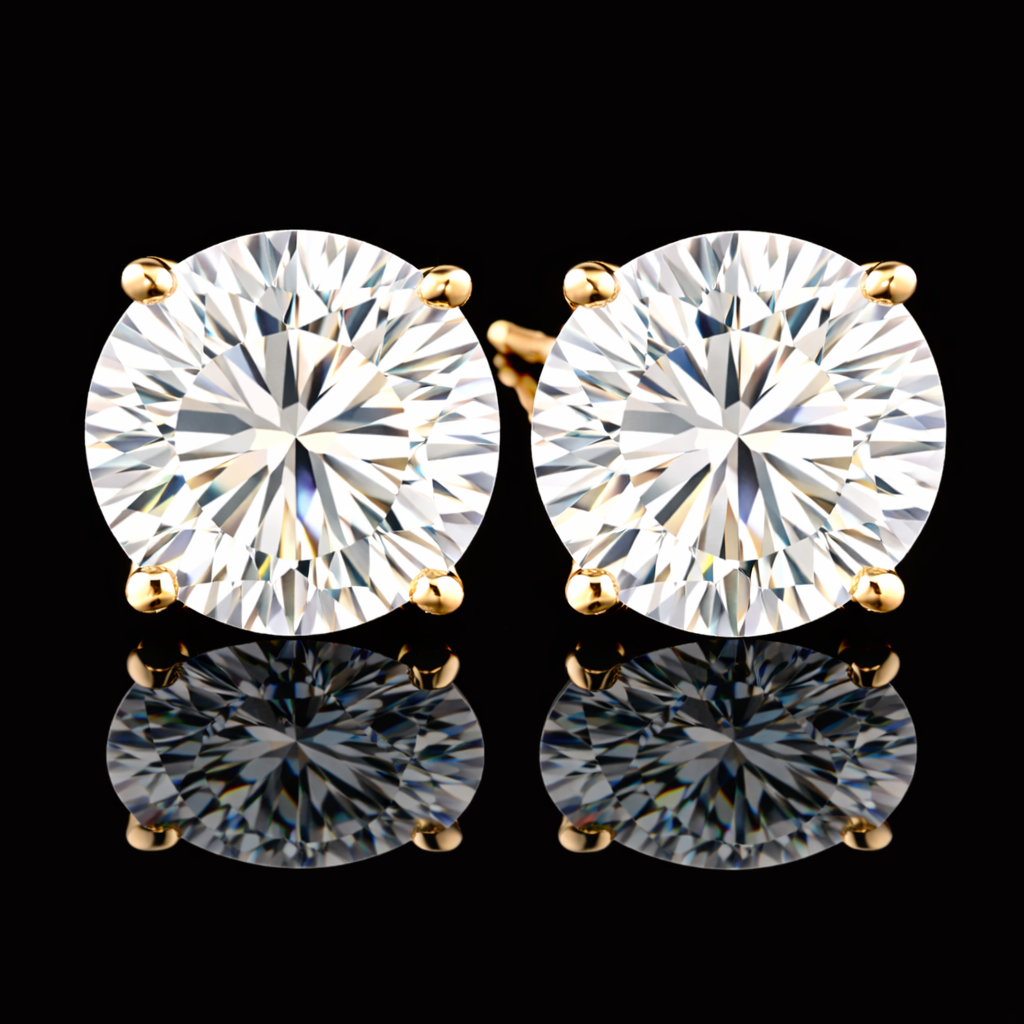 עגילי סולייטר 4.00 קראט יהלומי מעבדה bjdlp00137 - תעודת IGL