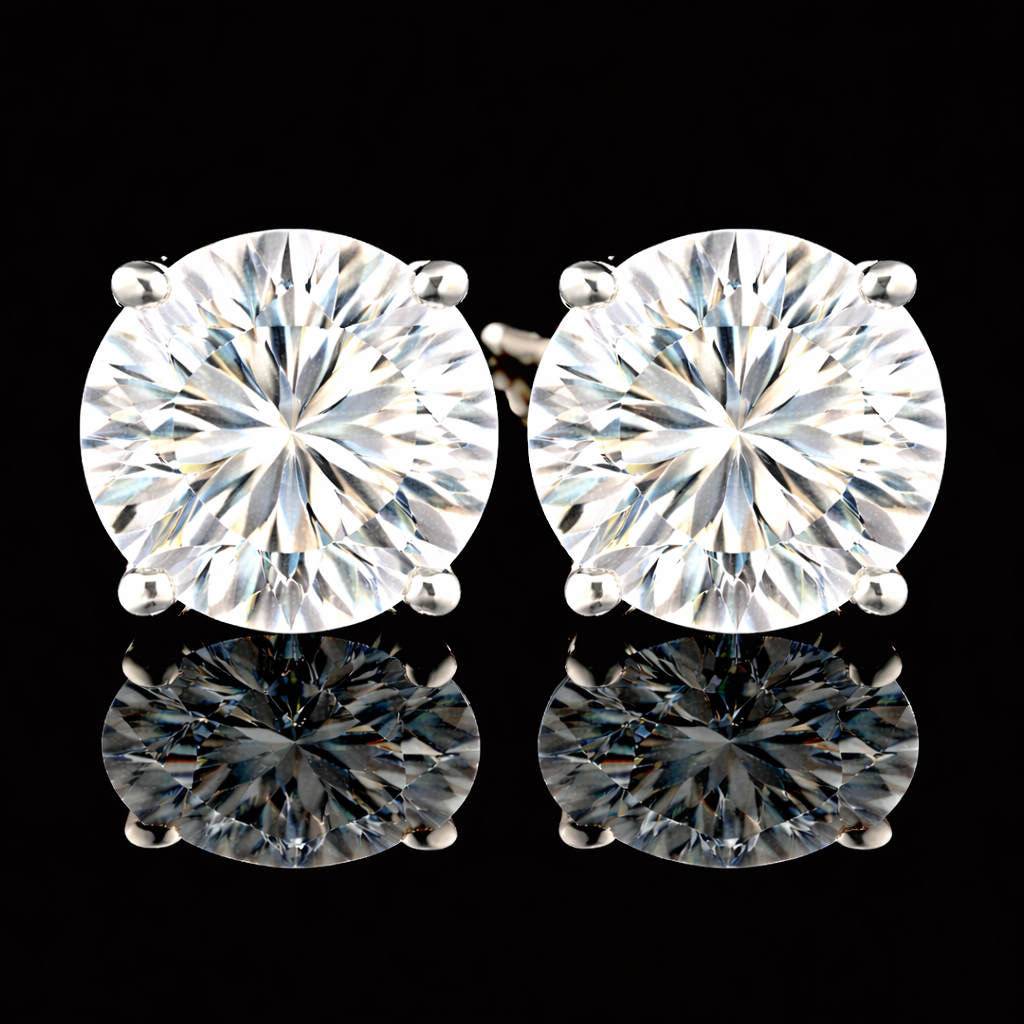 עגילי סולייטר 4.00 קראט יהלומי מעבדה bjdlp00137 - תעודת IGL