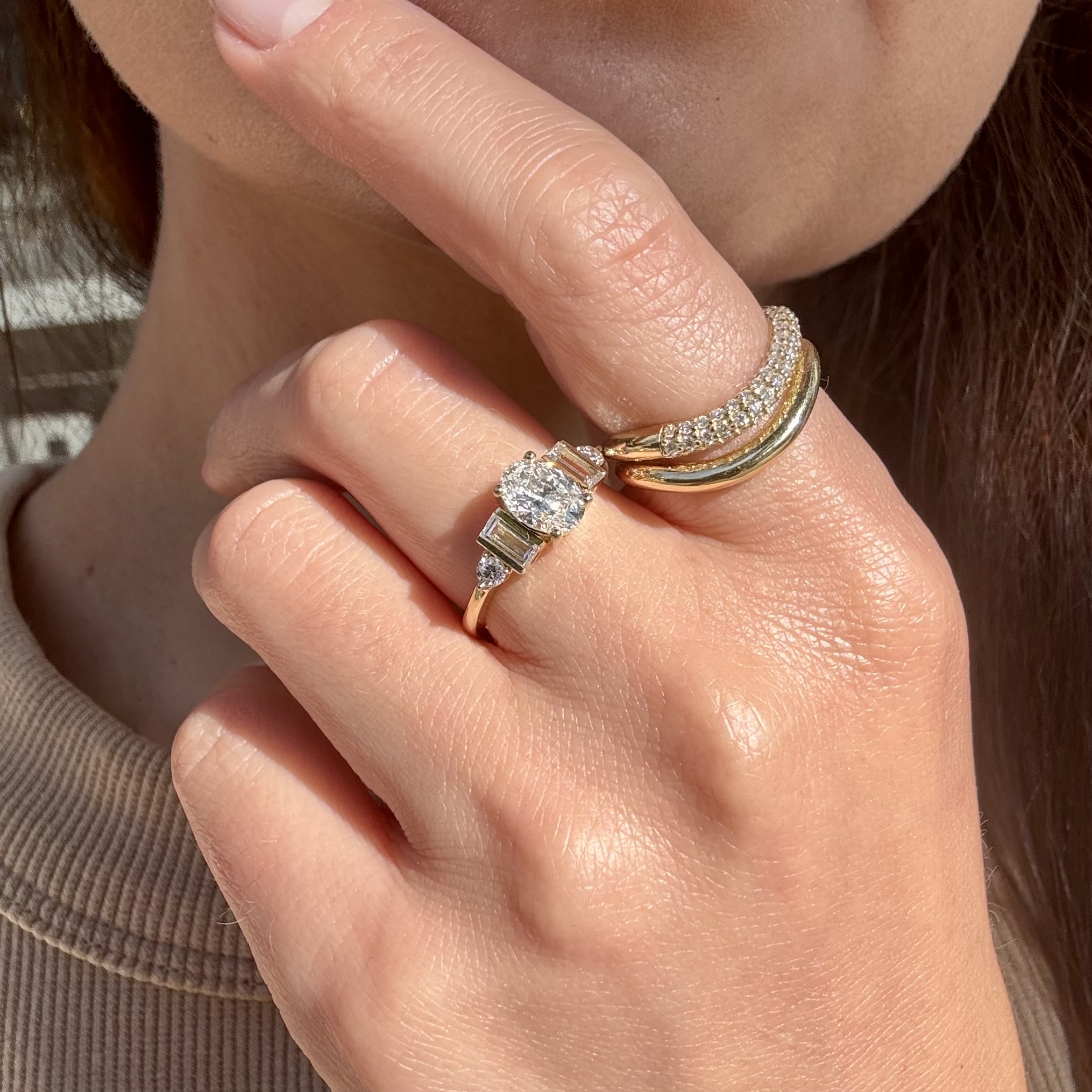 טבעת יהלומי מעבדה - bjwdr000294