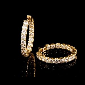 עגילי חישוק יהלומי מעבדה bjdlp00354 - תעודת IGL