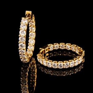 עגילי חישוק יהלומי מעבדה bjdlp00354 - תעודת IGL