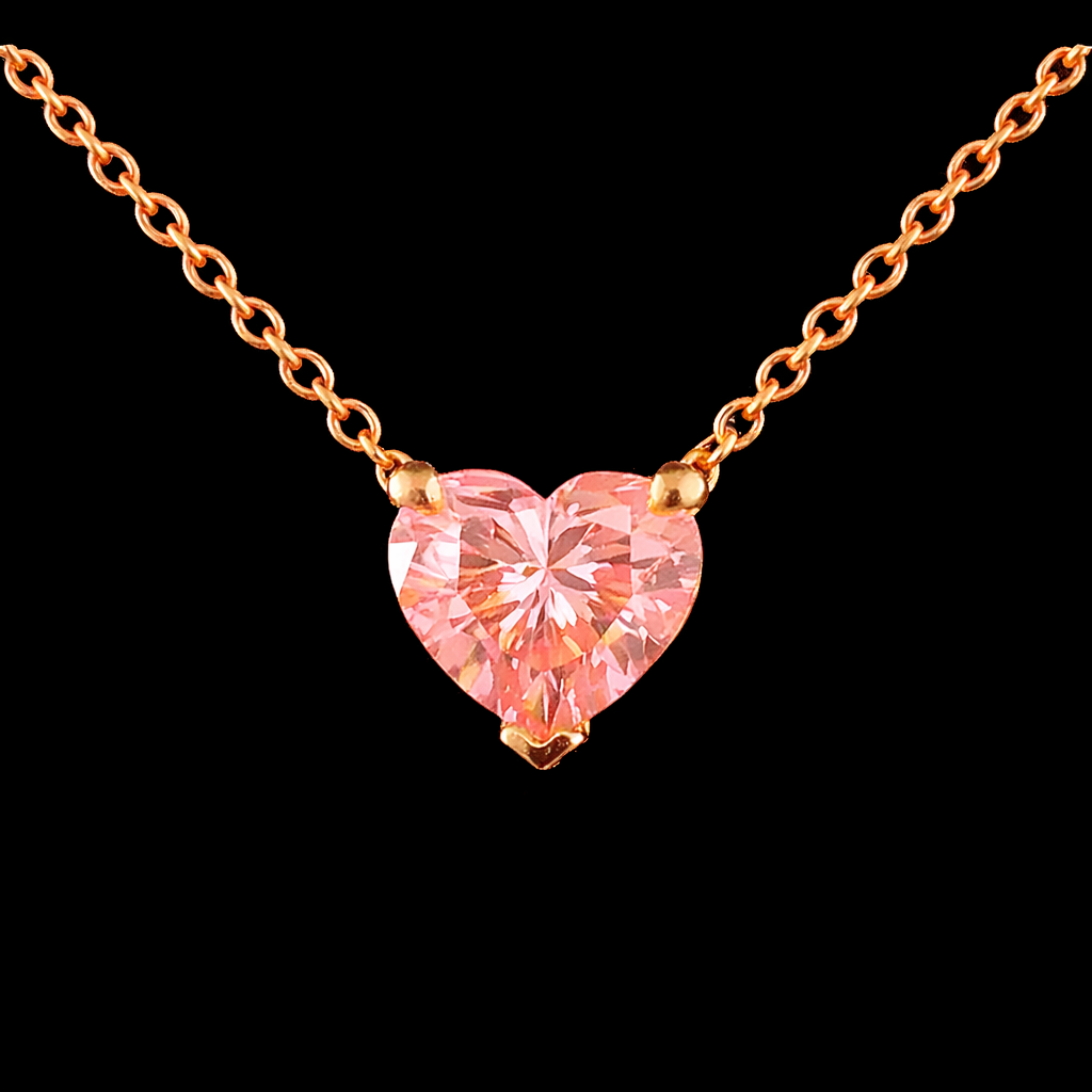 שרשרת יהלום לב ורוד 1.00 קראט מעבדה - bjwdr00363 - תעודת IGL