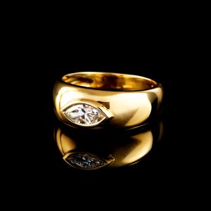 טבעת חותם יהלום מעבדה - bjwdr000366