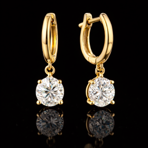 עגילי חישוק יהלומי מעבדה - bjdlp00381