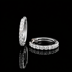 עגילי חישוק יהלומי מעבדה - bjdlp00375