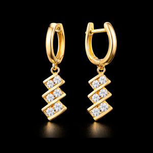 עגילי חישוק יהלומי מעבדה - bjdlp00391